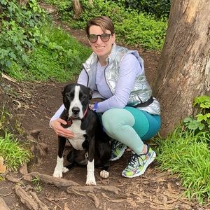 Outdoor Voices green tricolor leggings EUC - Small